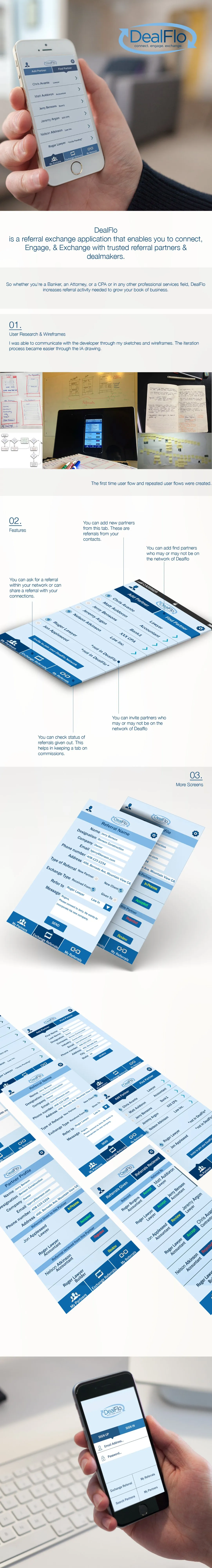 DealFlo case study: research, wireframes and app screens