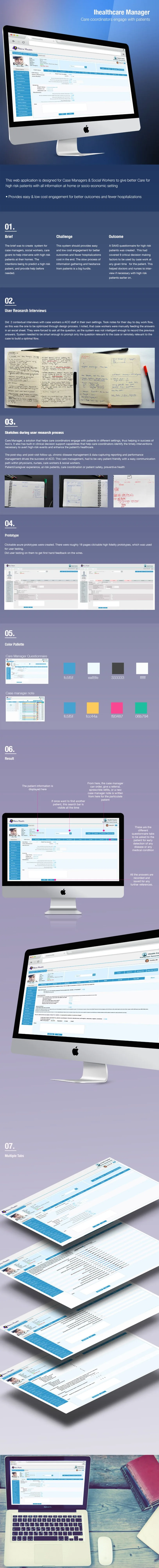 Healthcare Manager case study: brief, research, sketches, prototype and visual design