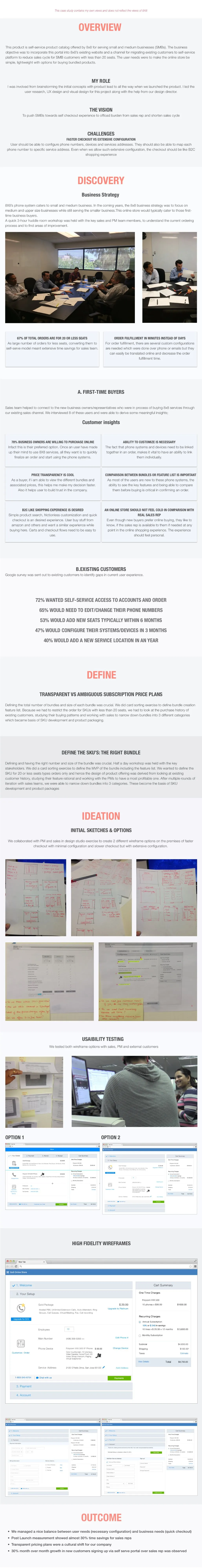 8x8 online store case study: discovery, customer insights, ideation, testing and outcome
