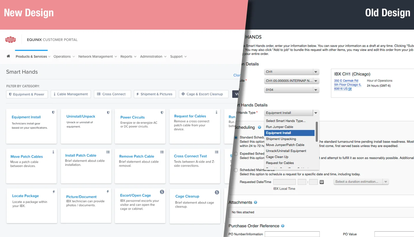 Ordering form, new and old