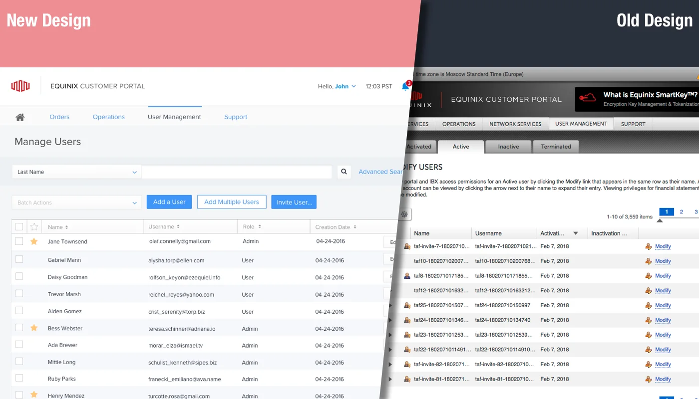 User management, new and old
